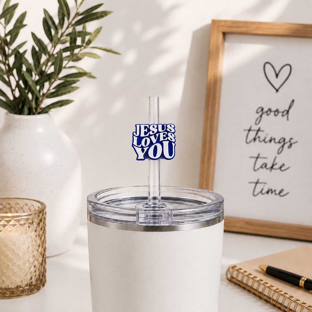 Jesus Loves You Straw Topper