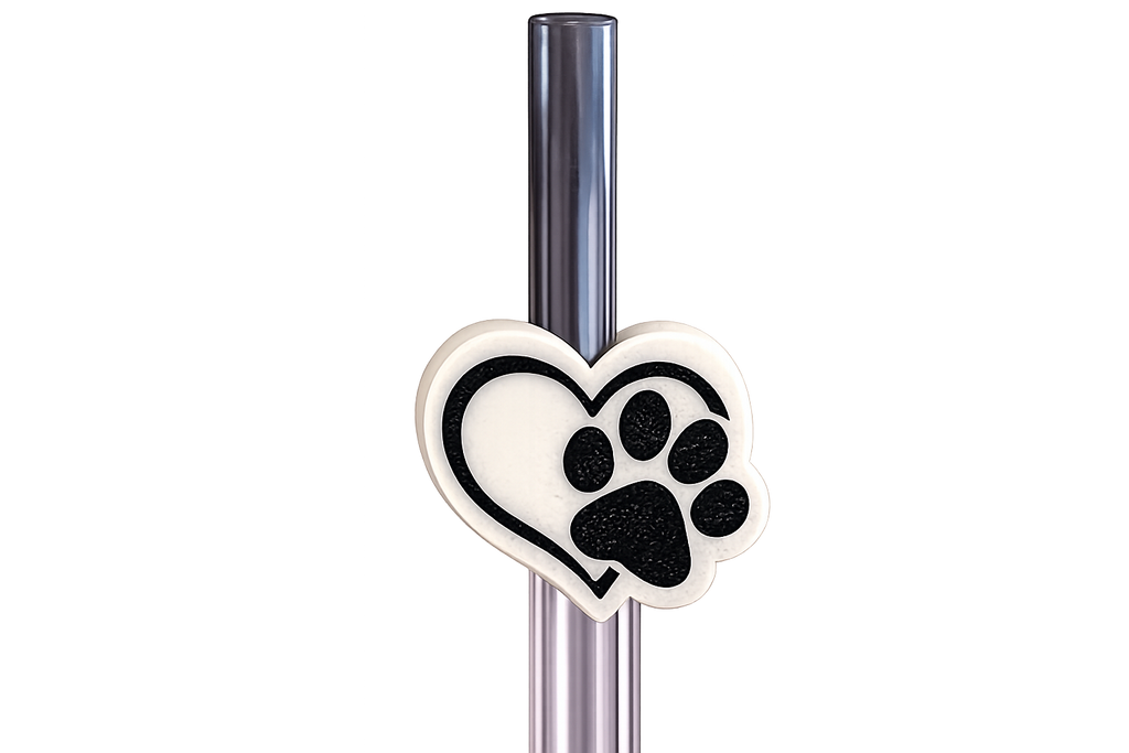 Straw Topper - Paw & Heart