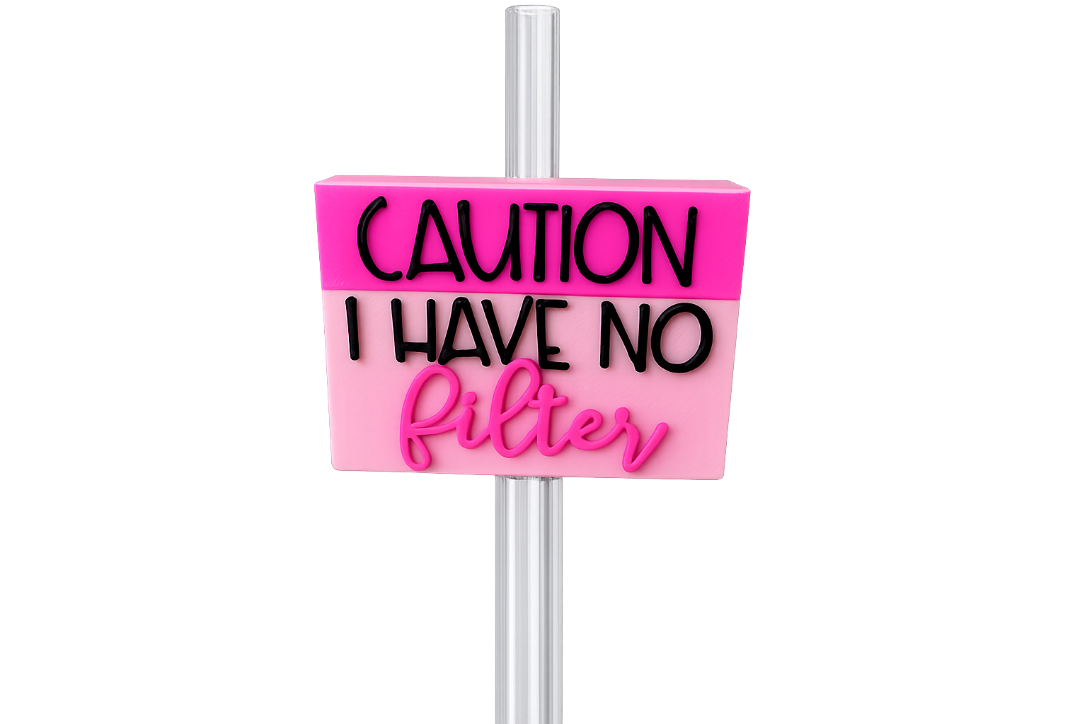 Straw Topper - Caution I Have No Filter