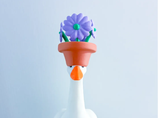 Flower Pot Hat - Accessory for 7" Desk/Tabletop Goose