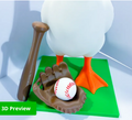 Baseball Glove, Bat & Ball - Accessory for 7" Desktop Mini Porch Goose