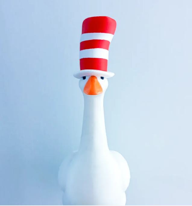 Striped Storybook Hat - Accessory for 7" Desktop Mini Porch Goose