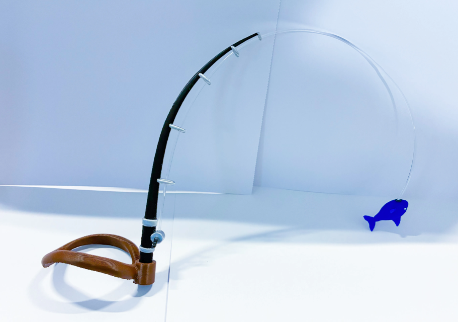 Fishing Pole and Holder - Accessory for 7" Desktop Mini Porch Goose