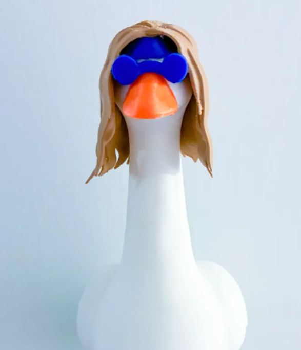 Hippie Wig and Glasses - Accessory for 7" Desktop Mini Porch Goose