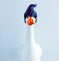 Whimsical Witch Wig and Lips - Accessory for 7" Desktop Mini Porch Goose