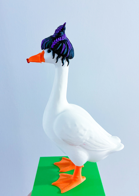 Whimsical Witch Wig and Lips - Accessory for 7" Desktop Mini Porch Goose