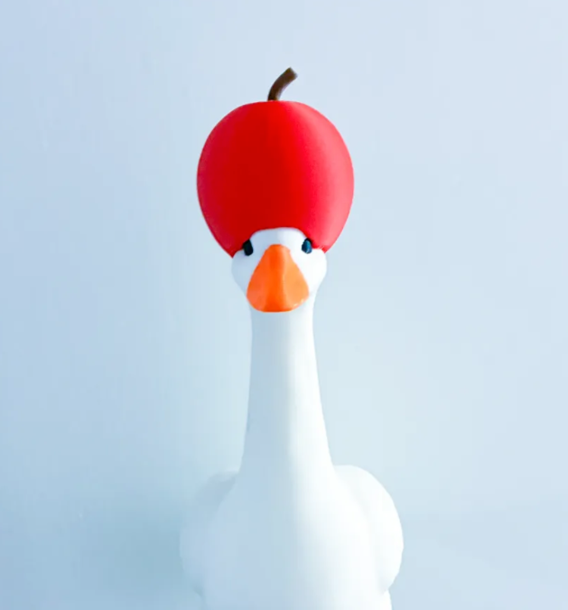 (Teacher) Apple Hat - Accessory for 7" Desktop Mini Porch Goose