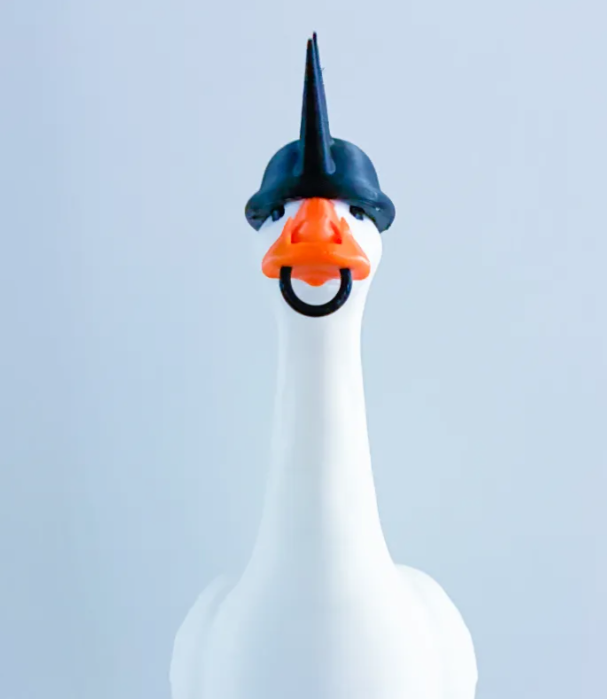 Spiked Helmet and Beak Ring - Accessory for 7" Desktop Mini Porch Goose