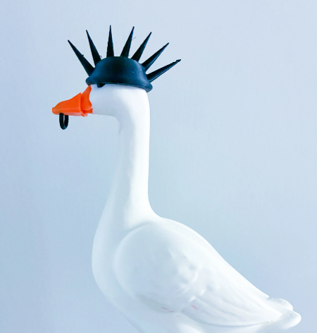 Spiked Helmet and Beak Ring - Accessory for 7" Desktop Mini Porch Goose