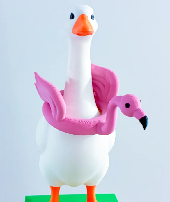 Flamingo Floaty - Accessory for 7" Desktop Mini Porch Goose