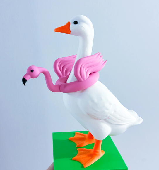 Flamingo Floaty - Accessory for 7" Desktop Mini Porch Goose