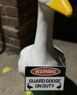Sign: Guard Goose - Accessory for 7" Desktop Mini Porch Goose