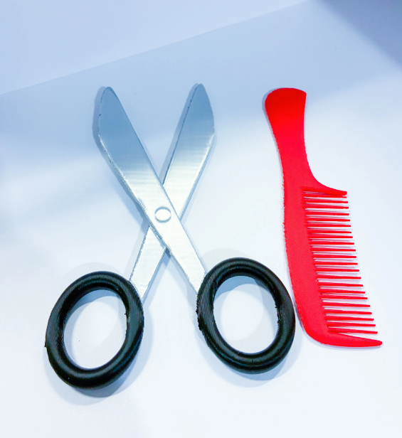 Hairdresser Scissors and Comb - Accessory for 7" Desktop Mini Porch Goose
