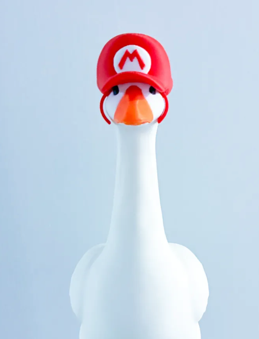Red Plumber Hat - Accessory for 7" Desktop Mini Porch Goose