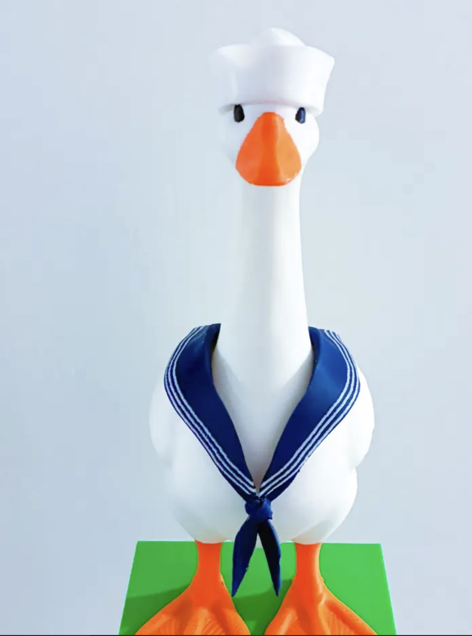 Navy Sailor Collar & Hat Set - Accessory for 7" Desktop Mini Porch Goose (Copy)