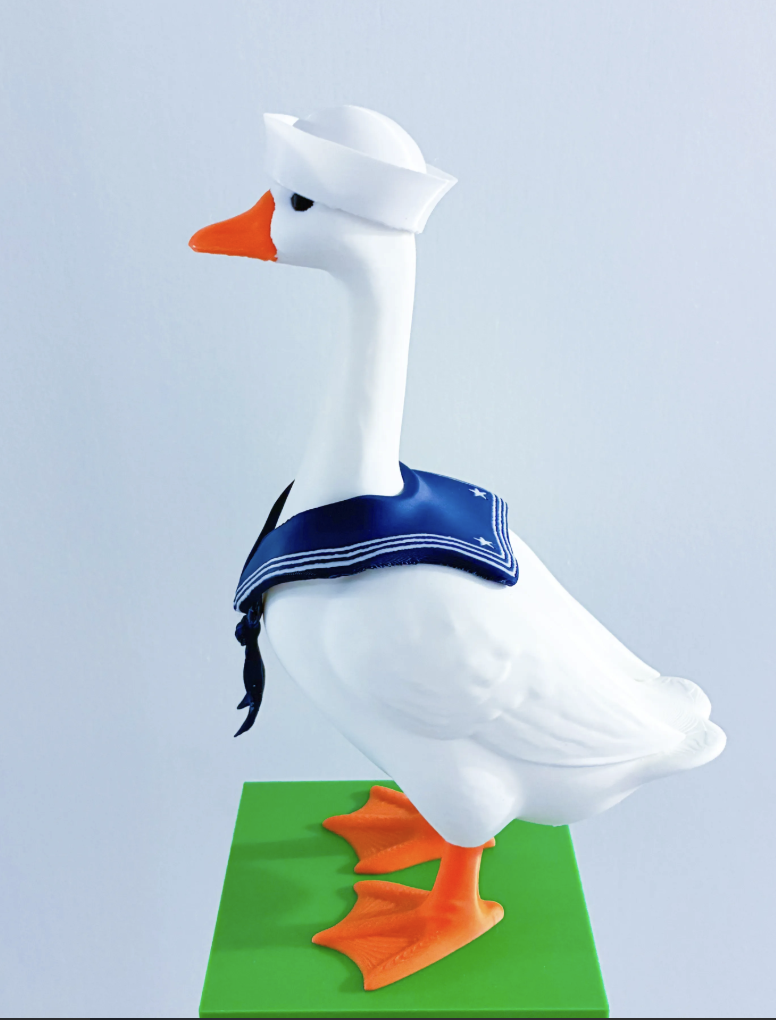 Navy Sailor Collar & Hat Set - Accessory for 7" Desktop Mini Porch Goose (Copy)