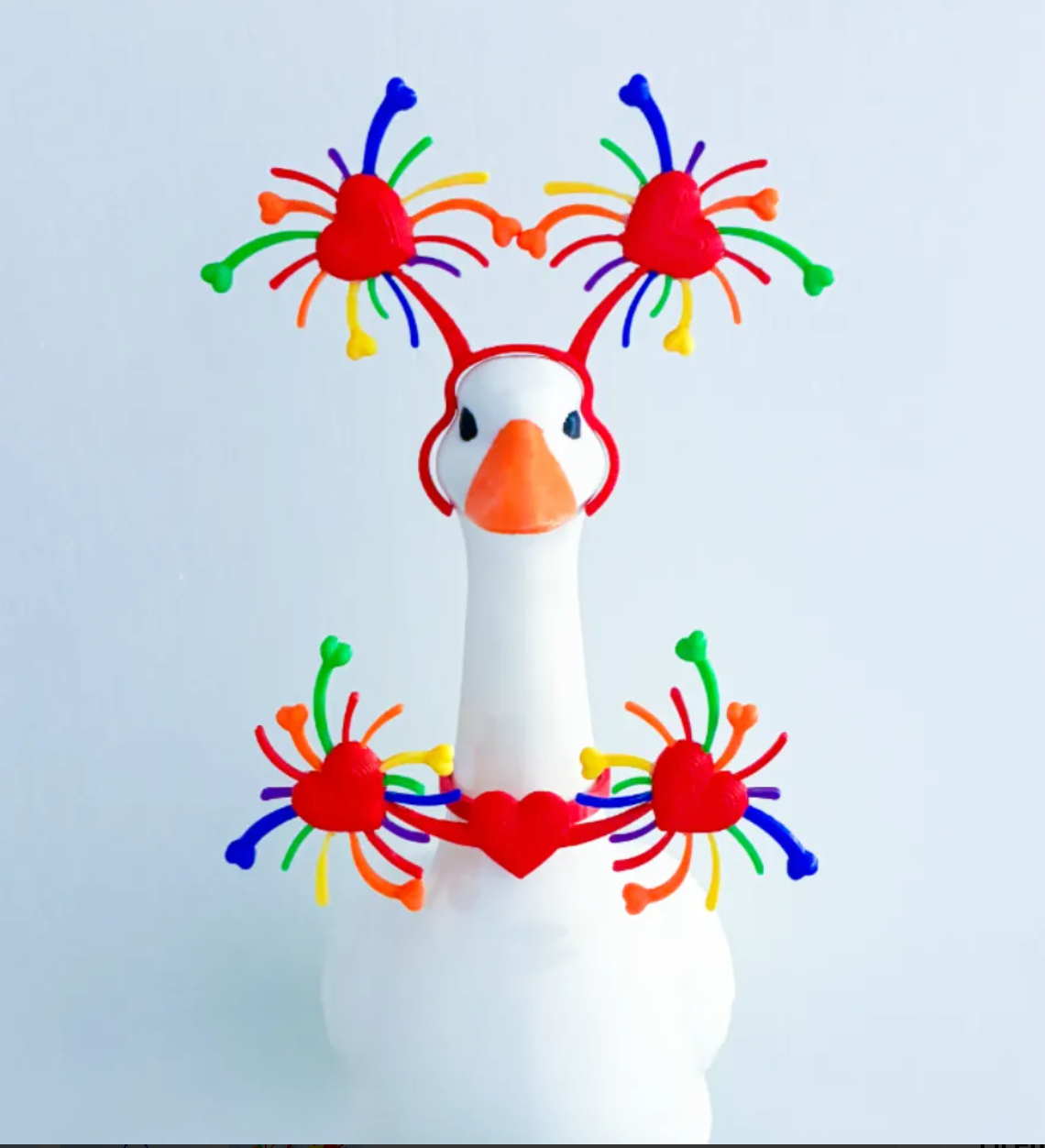 Pride Rainbow Heart Fireworks - Accessory for 7" Desktop Mini Porch Goose (Copy)