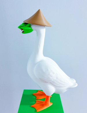 Samurai Hat and Mask - Accessory for 7" Desktop Mini Porch Goose