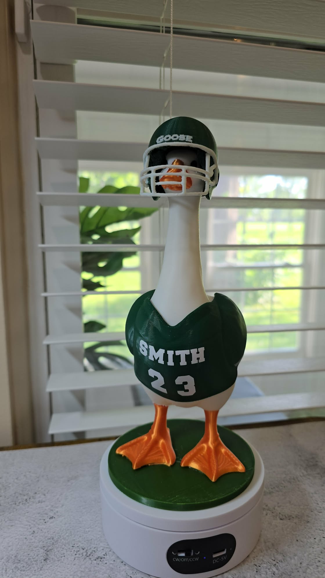 PERSONALIZED Football Set: Jersey & Helmet - Accessory for 7" Desktop Mini Porch Goose