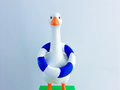Striped Pool Floaty - Accessory for 7" Desktop Mini Porch Goose
