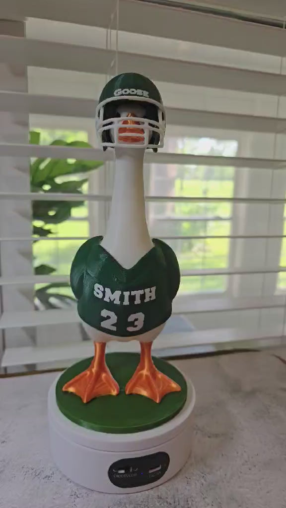 PERSONALIZED Football Set: Jersey & Helmet - Accessory for 7" Desktop Mini Porch Goose